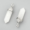 Natural White Jade Double Terminated Pointed Pendants G-F295-04H-4