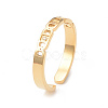 Crystal Rhinestone Oval with Square Open Cuff Ring RJEW-I096-20G-1