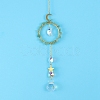 Glass & Brass Pendant Decorations HJEW-PW0002-08E-1