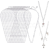 12Pcs 4MM 304 Stainless Steel Paperclip Chain Necklaces NJEW-NB0001-38A-1