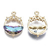 Faceted Transparent Glass Pendants GLAA-T020-18B-2