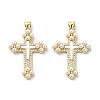 Brass Pave Shell Pendants X-KK-I708-17B-G-1