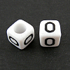 Letter Acrylic European Large Hole Beads OPDL-R050-10mm-O-1