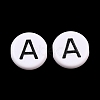 Opaque White Acrylic European Beads AC-CBA3BDD-01A-1