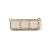 Brass Micro Pave Clear Cubic Zirconia Connector Charms CU-CBA30E8-01G-A02-1