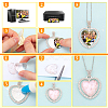 DIY Sublimation Blank Alloy Pendant Necklace Making Kit DIY-PH0022-70-4