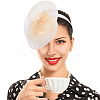 Hat Flower Mesh Organza Feathers on a Hair Band Party Headwear for Girls and Women OHAR-WH0051-009-10