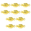10Pcs Round Brass Magnetic Clasps with Loops KK-FS0001-34G-1