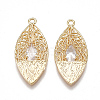 Brass Filigree Pendants KK-T038-434G-2