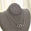 304 Stainless Steel Double Layer Snake Chain 2-Ring Link Necklaces NJEW-R017-01P-3
