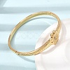 304 Stainless Steel Crystal Rhinestone Hinged Cuff Bangles for Women SA-CBA61B8-07G-2