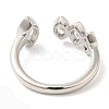 Rack Plating Brass Pave Clear Cubic Zirconia Open Cuff Rings for Women RJEW-Q770-31P-2