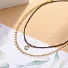 2Pcs 2 Style 304 Stainless Steel Moon & Star Pendant Necklaces Set NJEW-JN04030-6