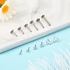 15Pcs 304 Stainless Steel Clear Cubic Zirconia & G23 Titanium Alloy Flat Round Stud Earrings EJEW-FS0001-30-6