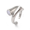 Shell Open Cuff Ring for Women RJEW-C091-03P-01-1