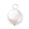 Natural Baroque Pearl Keshi Pearl Pendants PALLOY-JF01494-02-2