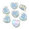 UV Plating Rainbow Iridescent Acrylic Enamel Beads OACR-G012-12-2