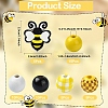 Bees Themed Printed Wood Beads Sets WOOD-YW0001-21-2