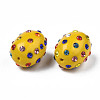 Polymer Clay Rhinestone Beads RB-T017-32H-3