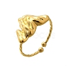304 Stainless Steel Open Cuff Ring for Women RJEW-B109-01G-03-4
