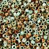 Opaque Picasso Cylinder Glass Beads SEED-Q039-06A-21-3