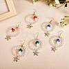 Glass Beaded Big Circle Dangle Earrings EJEW-SW00015-03-3