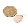 Natural Rose Quartz Copper Wire Wrapped Pendants PALLOY-JF02131-03-4