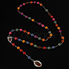Alloy & Resin Colorful Rosary Bead Necklaces FS-WG28636-02-1