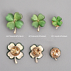 12Pcs 3 Size Green Resin Clover Lapel Pin Brooch JEWB-CA0001-39-2