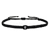 Adjustable Handmade Woven Waxed Cord Braided Bracelets with Acrylic Letter Beads LS-OI4298-15-1