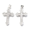Brass Micro Pave Clear Cubic Zirconia Pendants ZIRC-O038-05P-2