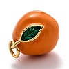 Brass Enamel Charms KK-O140-05G-4
