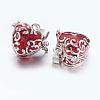 Red Heart Brass Prayer Wish Craft Photo Frame Locket Box Necklace Pendants X-KK-24X21-2