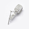 Anti-Tarnish Rhodium Plated 925 Sterling Silver Micro Pave Cubic Zirconia Pendant Bails STER-P034-43P-5