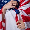4Pcs 4 Style Independence Day Glass Seed Stretch Finger Rings Set with Brass Star Beaded for Women RJEW-TA00065-7