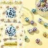 28Pcs 7 Colors Printed Opaque Acrylic Beads OACR-FS0002-46-4