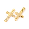 Brass Micro Pave Clear Cubic Zirconia Pendants KK-U017-09E-G-2