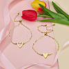 2Pcs 2 Styles Stainless Steel Cable Chain Slider Bracelets for Women BJEW-GO0002-22-3