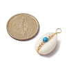 7Pcs Natural Cowrie Shell Copper Wire Wrapped Pendants PALLOY-JF02278-3