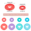 80Pcs 8 Styles Heart Plastic Loose Leaf Ring Round Binder Discs DIY-PH0009-08-5