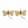 Brass Micro Pave Green Cubic Zirconia Pendants ZIRC-N039-198-NF-1