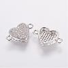 Brass Micro Pave Cubic Zirconia Links ZIRC-E114-01P-1
