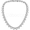 1Pc Heart Zinc Alloy Crystal Rhinestone Cup Chain Tennis Necklaces for Women NJEW-SP0001-06P-1
