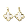 Brass Pave Shell Pendants X-KK-I708-14H-G-1