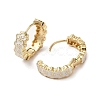 Flower Golden Brass Hoop Earrings EJEW-L268-017G-02-2