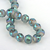 Faceted Round Electroplate Glass Bead Strands EGLA-S130-10mm-04-2