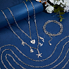 12Pcs 4MM 304 Stainless Steel Paperclip Chain Necklaces NJEW-NB0001-38C-4