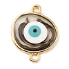 Transparent Evil Eye Resin Connector Charms RESI-WH0021-47B-1