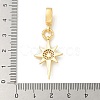 Brass Micro Pave Clear Cubic Zirconia Sun European Dangle Charms KK-U044-05G-3