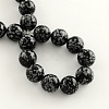 Natural Gemstone Snowflake Obsidian Round Bead Strands G-R264-10mm-2